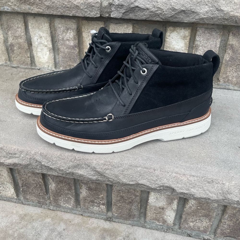 SPERRY A/O Plushwave Lug Chukka 11.5 Men's Boat Shoe Leather Lace Up Preppy New - Picture 6 of 9